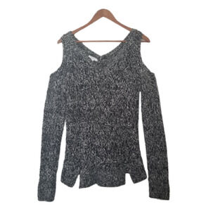 Maurices cold shoulder pullover sweater Marbled Black/White- Size XS